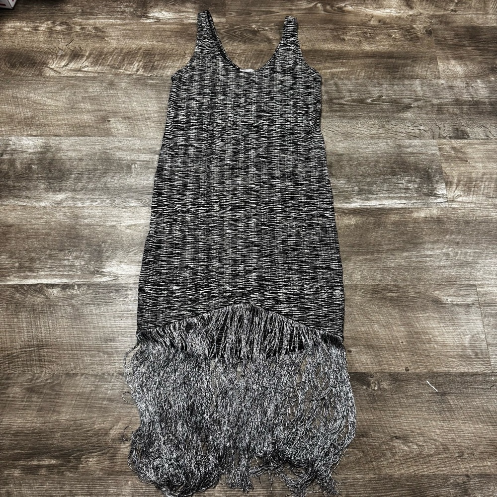 Zara Trafaluc Beach Coverup Dress Tassel String Bottom Size Small
